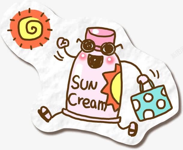 卡通防晒png免抠素材_新图网 https://ixintu.com 卡通防晒 彩色卡通 手绘素描