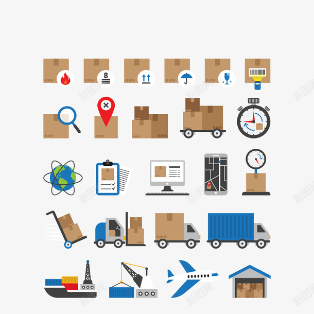 货箱矢量图eps免抠素材_新图网 https://ixintu.com 交通工具 高清 矢量图