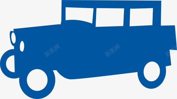 老爷车png免抠素材_新图网 https://ixintu.com 免费png素材 汽车 汽车剪影 汽车轮廓 蓝色