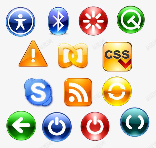超质感按钮图标png_新图网 https://ixintu.com PNG图标 圆形 按钮 方形 超质感