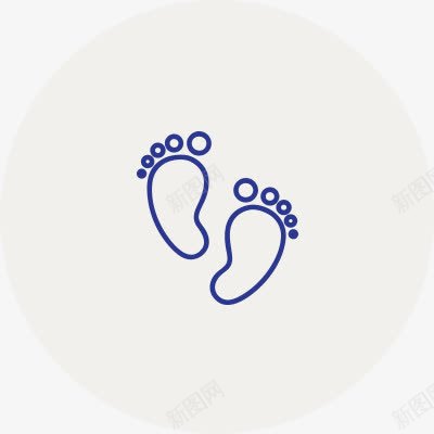 蓝色简笔画脚印图标png_新图网 https://ixintu.com 简笔 脚印 蓝色