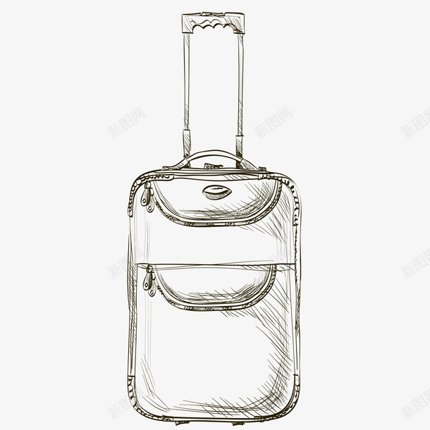 手绘素描行李箱手提箱png免抠素材_新图网 https://ixintu.com 手提箱 手绘 手绘素描行李箱手提箱 箱子 素描 行李箱
