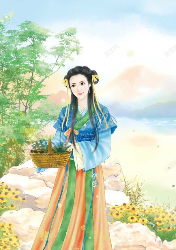 蓝衣清秀女子主页jpg设计背景_新图网 https://ixintu.com 主页 女子 清秀