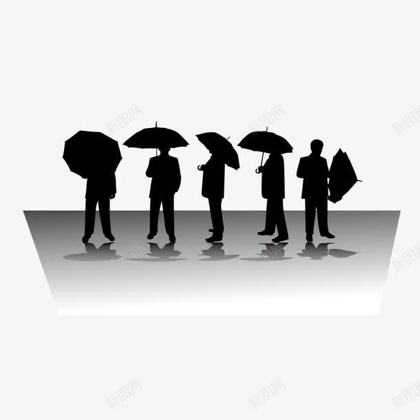 打伞的人png免抠素材_新图网 https://ixintu.com 人物剪影 人物轮廓 打伞的人