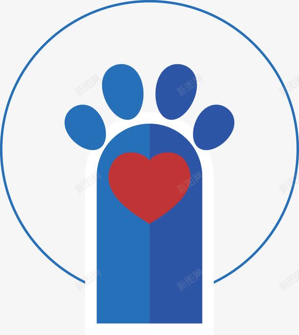 可爱红蓝色猫爪印图标png_新图网 https://ixintu.com 卡通猫爪印 可爱 图标 爪印 猫爪 猫爪印 红蓝色