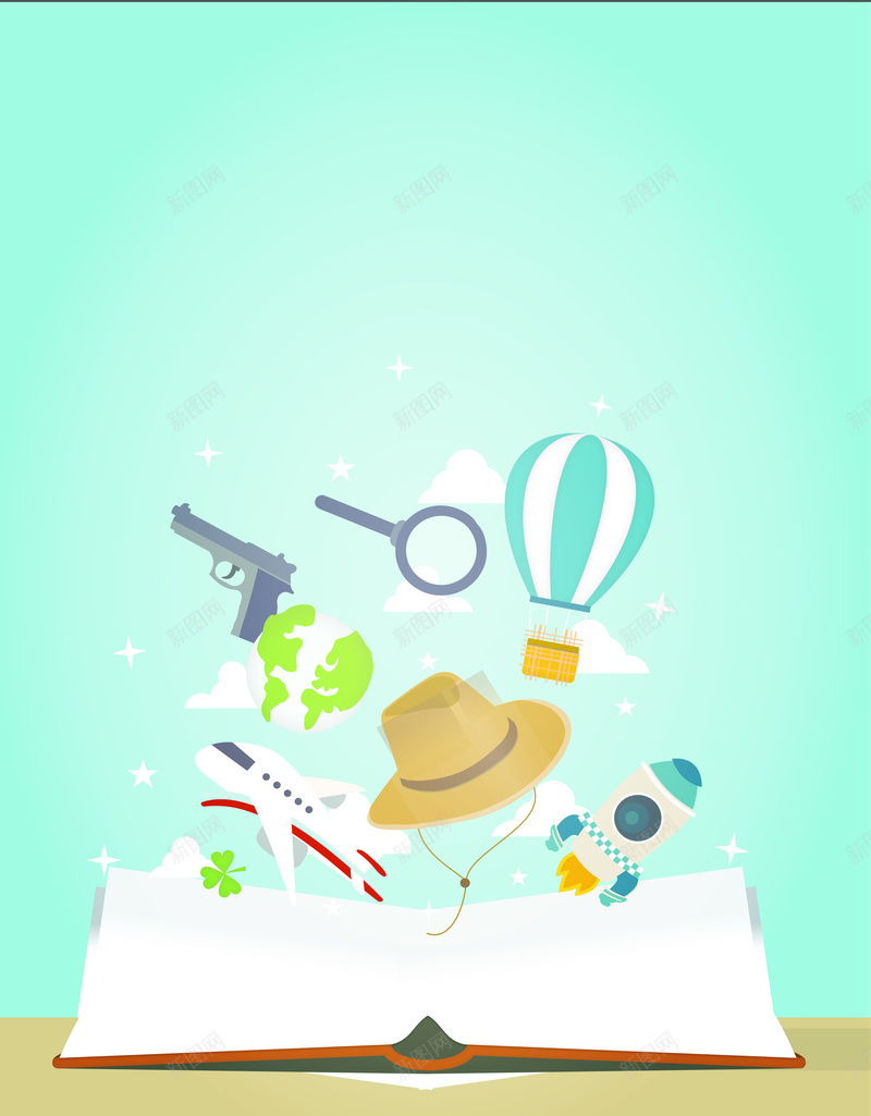 儿童启发科幻想像卡通书籍背景矢量图ai设计背景_新图网 https://ixintu.com 儿童启发智慧书背景 儿童教育书籍素材 开心 想像开发脑力书海报 矢量看图识字书本 矢量图