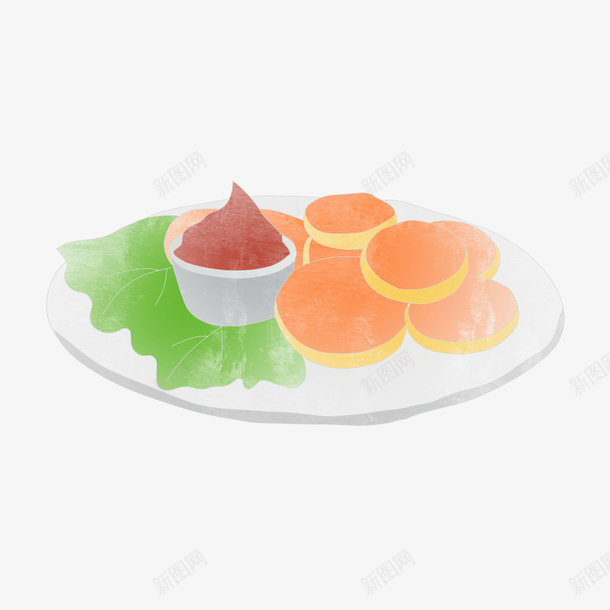 手绘食物盘子元素png免抠素材_新图网 https://ixintu.com 元素 手绘 盘子 食物