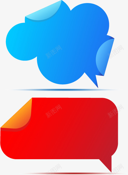 标签红色蓝色图标png_新图网 https://ixintu.com 图形 形状 标签 红色蓝色图标
