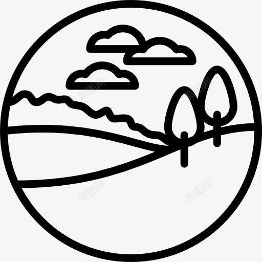 Hills图标png_新图网 https://ixintu.com 云 景观 树 自然领域