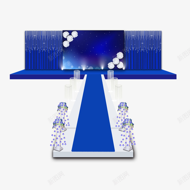 婚礼场景psd免抠素材_新图网 https://ixintu.com 婚礼场景 梦幻 素材免抠 蓝色场景