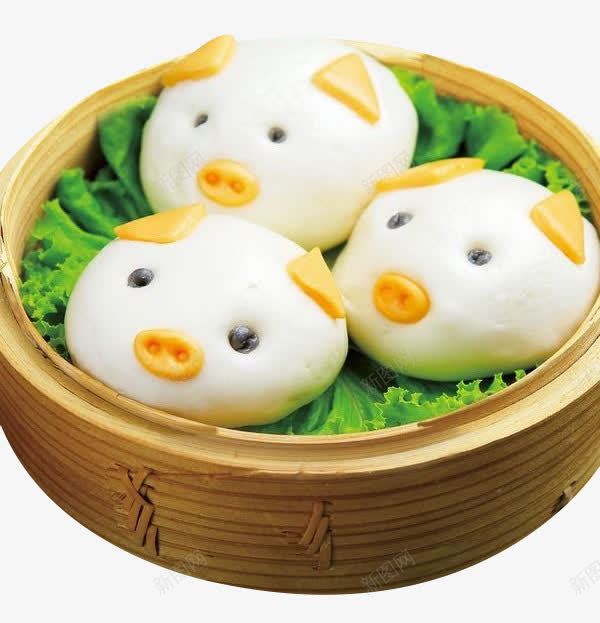 猪头奶黄包png免抠素材_新图网 https://ixintu.com 产品实物 健康 卡通 奶黄包 猪头 营养 蒸笼