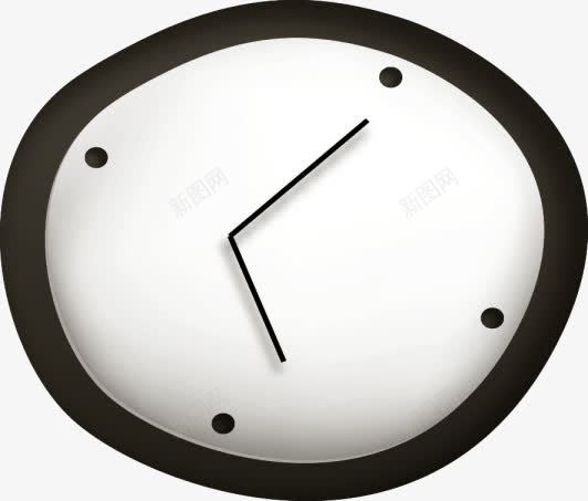 黑白卡通时钟png免抠素材_新图网 https://ixintu.com 卡通时钟 挂钟 黑白钟表