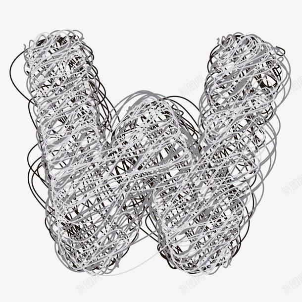 手绘缠绕线条字母Wpng免抠素材_新图网 https://ixintu.com 26个字母 3D字母 创意字母 字母设计 广告字母 看图识字卡,看图识字 立体字母 缠绕线条字母K 英文字母 黑色字母