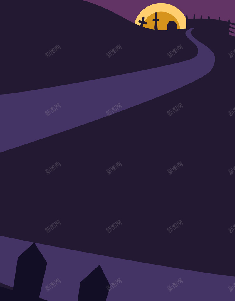 矢量简约扁平夜晚墓地ai设计背景_新图网 https://ixintu.com 中元节 墓地 墓碑 夜晚 扁平 矢量 祭祀 简约 矢量图