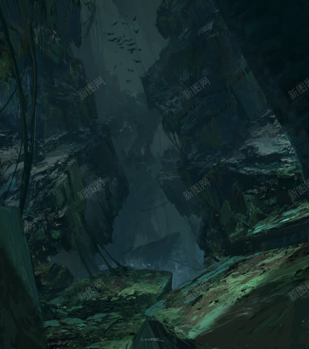 阴森的游戏场景彩绘风格jpg设计背景_新图网 https://ixintu.com 场景 彩绘 游戏 阴森 风格