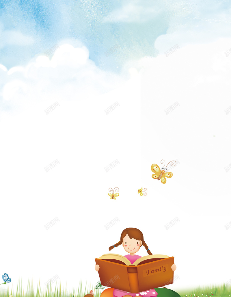 浅蓝色手绘开学季幼儿园招生读书的女孩背景jpg设计背景_新图网 https://ixintu.com 书本 促销 儿童 幼儿园招生 开学典礼 开学季 手绘 欢迎新同学 浅蓝色 读书的女孩