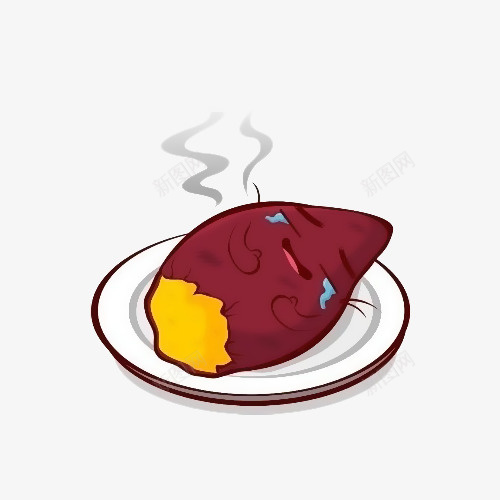 可爱的卡通烤红薯在碟子里哭泣插png免抠素材_新图网 https://ixintu.com 冒热气 卡通 可爱的卡通烤红薯在碟子里哭泣插画免抠免费下载 哭泣 烤红薯 盘子 碟子 红薯 红薯卡通 美味 美食