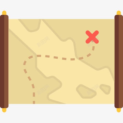 藏宝图图标png_新图网 https://ixintu.com 地图 地图和位置 地图和国旗 宝 指南针 方向 海盗 藏宝图