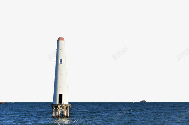 海面上的信号灯塔png免抠素材_新图网 https://ixintu.com 信号灯塔 塔台 建筑 海面 灯塔 白色灯塔 高台 高塔