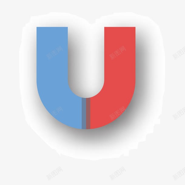 吸铁石图标png_新图网 https://ixintu.com U型 吸铁石 手绘磁铁 磁铁 蓝红