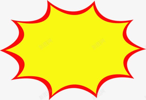 黄色话语框红色边框png免抠素材_新图网 https://ixintu.com 红色 话语 边框 黄色