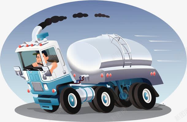 汽油运输车png免抠素材_新图网 https://ixintu.com 危险品 插画 易燃易爆 运输车