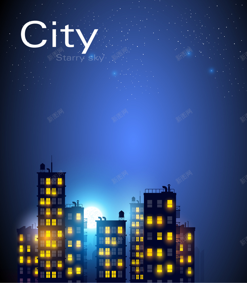 城市灯光剪影夜晚海报背景矢量图ai设计背景_新图网 https://ixintu.com 几何 剪影 城市 夜晚 夜晚城市 扁平 海报 渐变 灯光 灯光背景 背景 矢量图