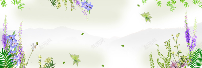 绿色树木树叶psd设计背景_新图网 https://ixintu.com banner 天猫 店招 条幅 树叶 树木 横幅 海报banner 淘宝 紫罗兰 绿色 背景