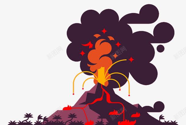 火山手绘png免抠素材_新图网 https://ixintu.com 创意 卡通 插画 火山 火山手绘 火焰山卡通