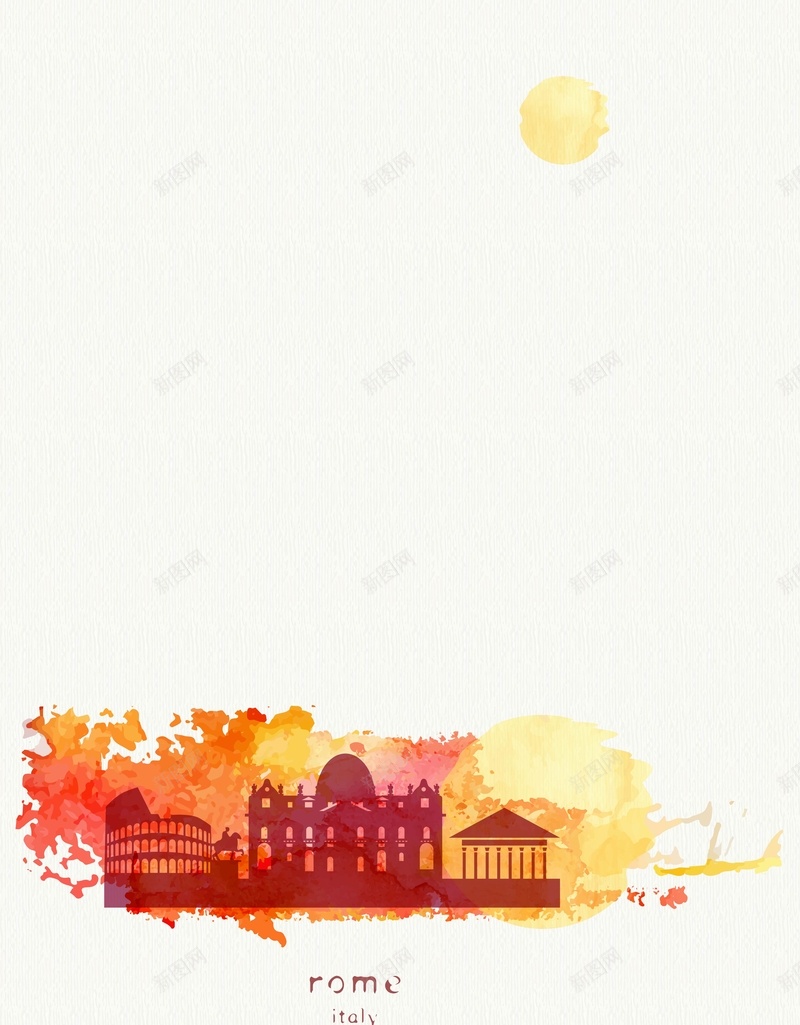 矢量水彩城市旅游背景ai设计背景_新图网 https://ixintu.com 城市 小清新 文艺 旅游 日系 欧洲 水彩 浪漫 海报 矢量 简约 背景 矢量图