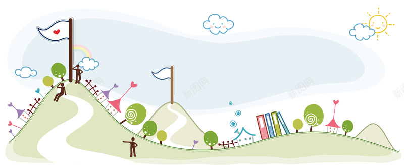 卡通手绘山背景矢量图ai设计背景_新图网 https://ixintu.com 卡通 天空 山 开心 手绘 旅游 矢量图