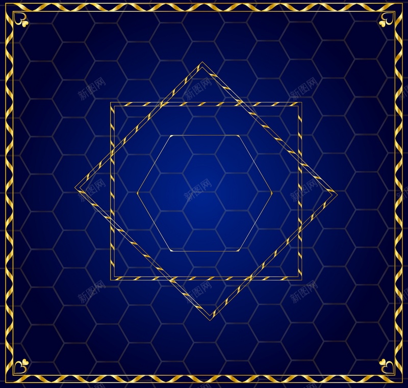 蓝色花纹矢量图ai设计背景_新图网 https://ixintu.com 六边形 纹理 花纹 花边 蓝色 质感 矢量图