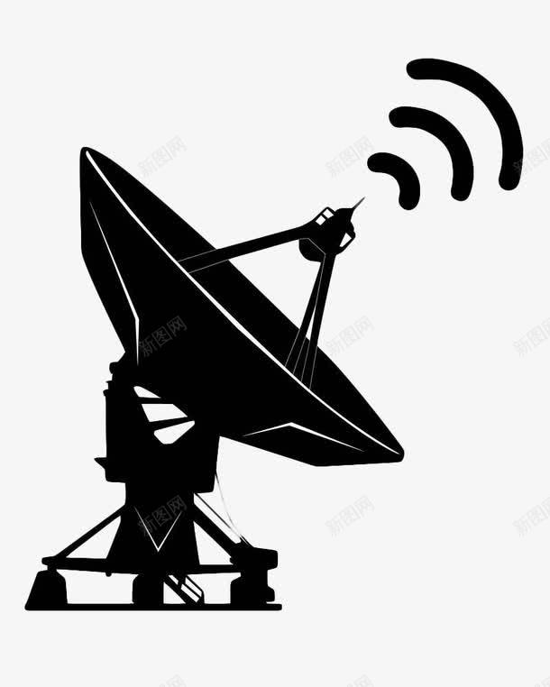 黑色手绘信号接收器png免抠素材_新图网 https://ixintu.com 信号 信号接收器 扁平 手绘 科技 雷达 雷达信号 黑色