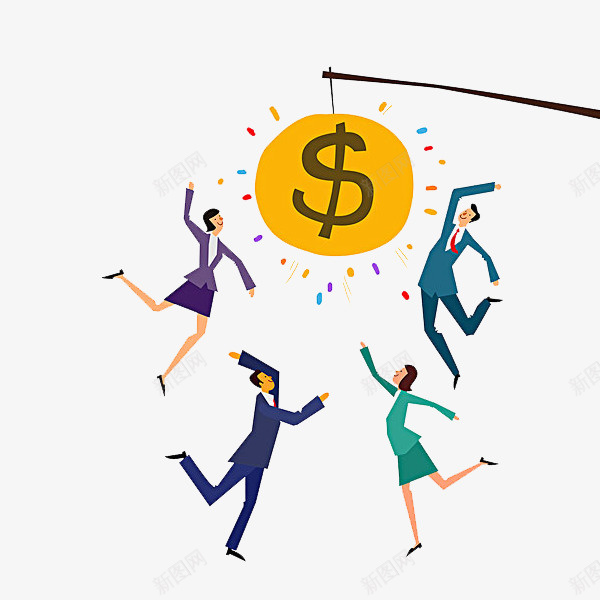 赚钱的人png免抠素材_新图网 https://ixintu.com 人们 努力的 卡通 手绘 简笔 赚钱的 金钱