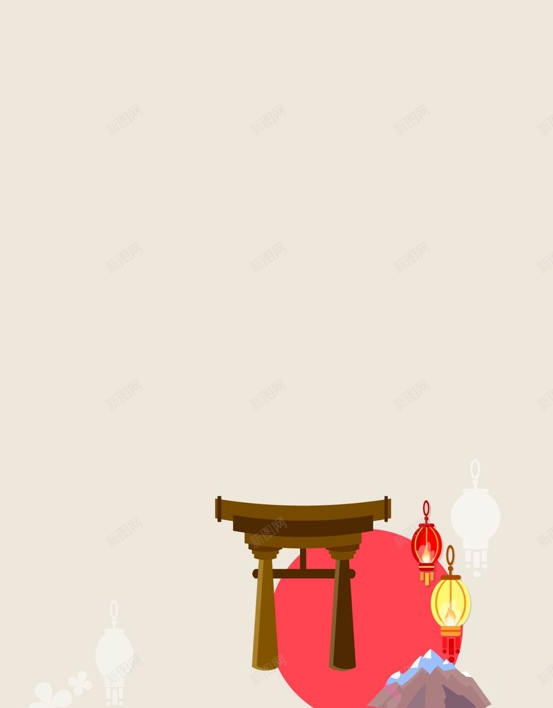 简约浅黄色扁平文艺清新H5背景矢量图ai设计背景_新图网 https://ixintu.com H5h5 H5背景 卡通 宣传页 微信活动 扁平 手机端APP 文艺 旅游 日本 清新 简约 黄色 矢量图