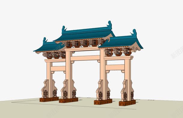 卡通古楼png免抠素材_新图网 https://ixintu.com 卡通古楼 古代牌楼 楼台 牌楼