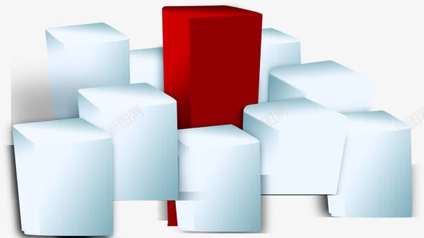 白色红色立方体海报png免抠素材_新图网 https://ixintu.com 海报 白色 立方体 红色