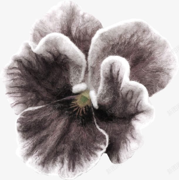 黑色毛绒布花png免抠素材_新图网 https://ixintu.com 手工花朵 绒布 黑色素材