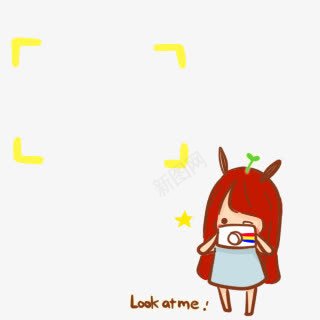卡通小女孩相机png免抠素材_新图网 https://ixintu.com 卡通 小女孩 相机