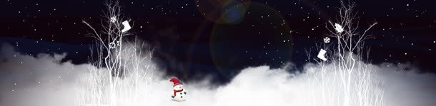 电商圣诞冬季夜景背景banner背景