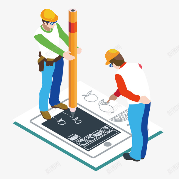 建筑工人立体卡通矢量图ai免抠素材_新图网 https://ixintu.com 卡通 手绘 指挥 游戏 简单 绘画 铅笔 黄色帽子 矢量图
