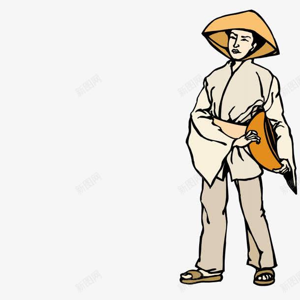 戴斗笠的越南男子png免抠素材_新图网 https://ixintu.com 带斗笠 斗笠 男子 越南