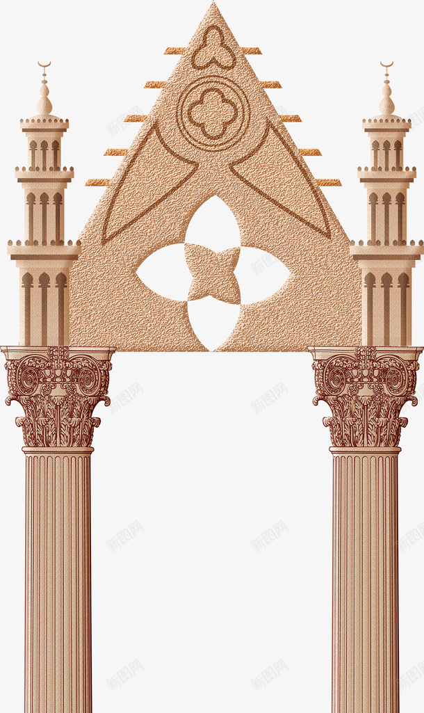 欧式城堡插画图png免抠素材_新图网 https://ixintu.com 城堡 建筑 欧式