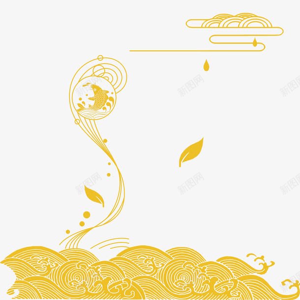 金色花纹茶业背景png免抠素材_新图网 https://ixintu.com 背景 花纹 茶业 金色