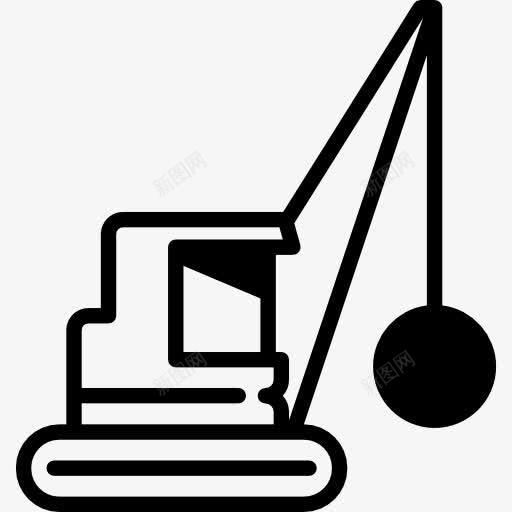拆卸起重机图标png_新图网 https://ixintu.com 推土 施工 球 破坏 运输