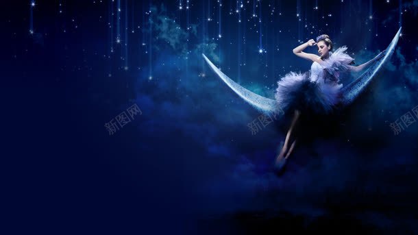 蓝色梦幻星空美女jpg设计背景_新图网 https://ixintu.com 星空 梦幻 美女 蓝色