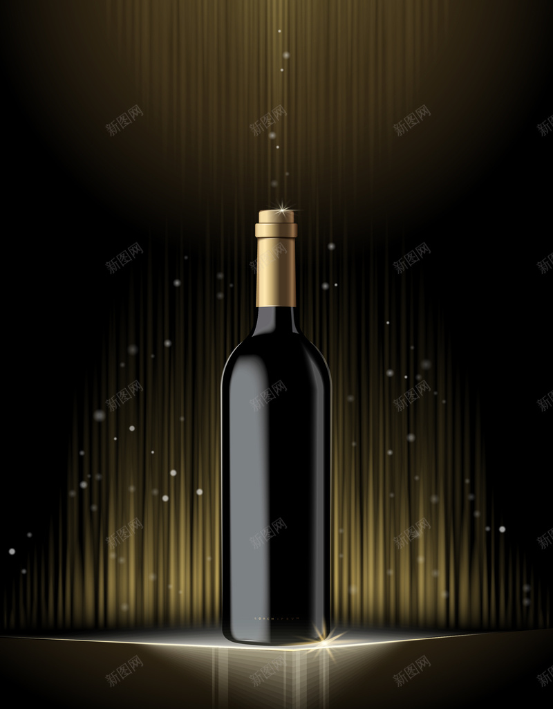 舞台效果红酒产品推广宣传背景矢量图ai设计背景_新图网 https://ixintu.com 光束 光芒四射 奢华 宣传广告 矢量素材 绚丽背景 绚丽舞台 聚焦红酒瓶 背景 矢量图