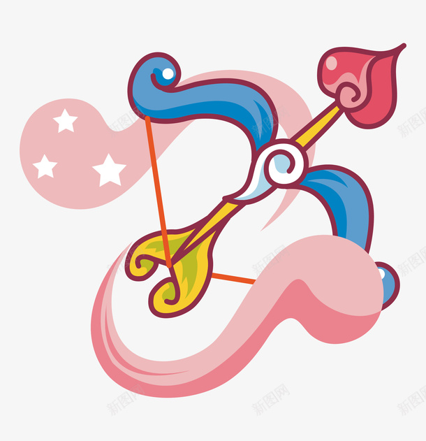 爱心形状的弓箭卡通图png免抠素材_新图网 https://ixintu.com 卡通 射箭 弓箭 手绘图 涉猎 爱心形状 箭弓