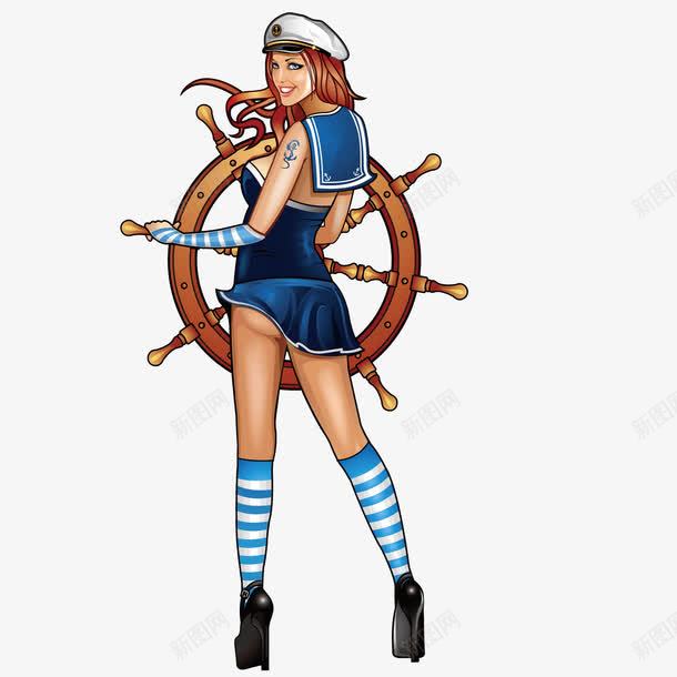 站在轮船方向盘前的女孩png免抠素材_新图网 https://ixintu.com 女孩 方向盘 轮船