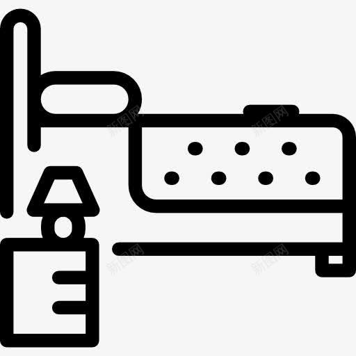 酒店房间图标png_新图网 https://ixintu.com 休息 安慰 床 灯 舒适
